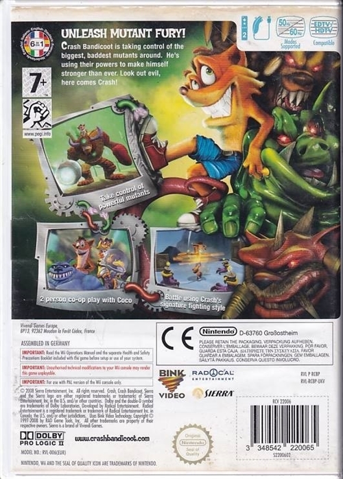 Crash Mind Over Mutant - Nintendo Wii (B Grade) (Genbrug)